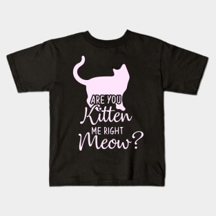 Funny Cat Phrase, Are You Kitten Me Meow Kids T-Shirt